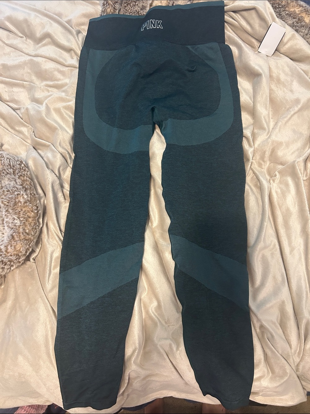 PINK Victoria's Secret Dark Teal/Black Seamless Leggings